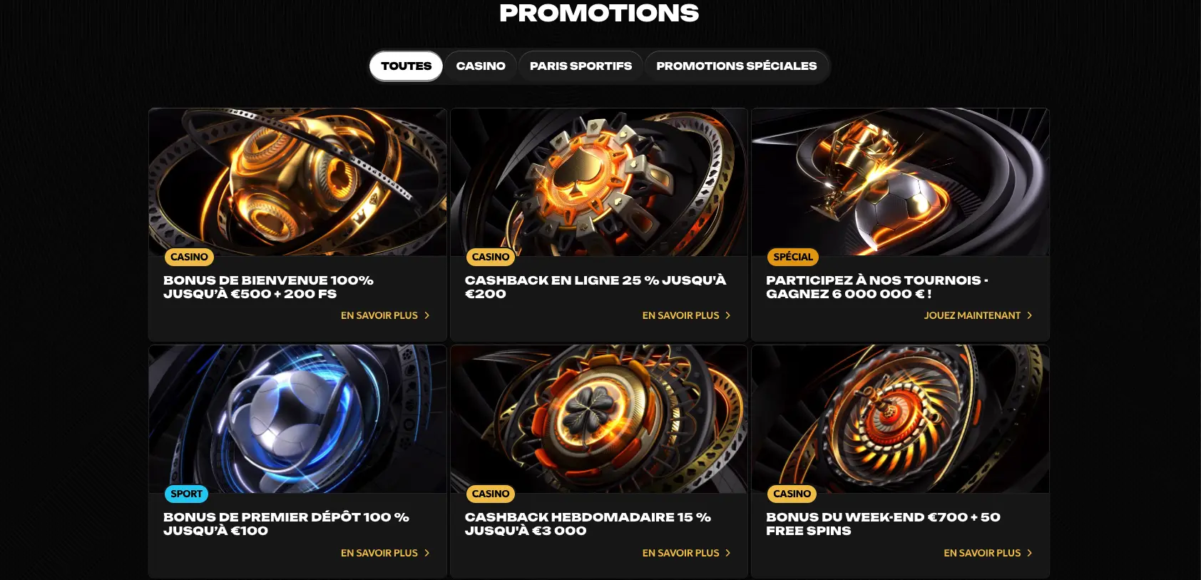 Promotions et Bonus chez Spinsy Casino